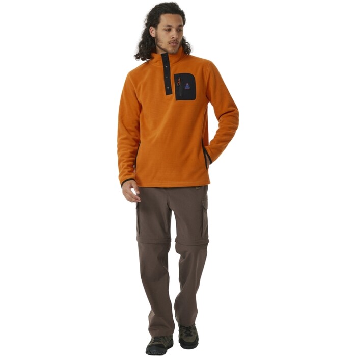 2024 Rip Curl Hombres Bsqueda Polar Fleece Crew 05QMFL - Orange Amber